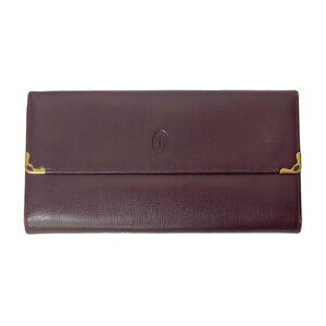 Cartier | Vintage Burgundy Bordeaux Leather Continental Wallet